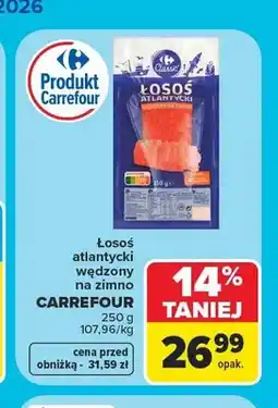 Carrefour Łosoś atlantycki wędzony na zimno Carrefour Classic oferta