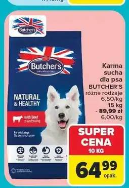 Carrefour Karma sucha dla psa Butcher's Natural & Healthy oferta