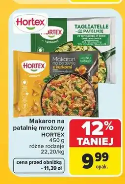 Carrefour Makaron na patelnię mrożony Tagliatelle ze szpinakiem Hortex oferta