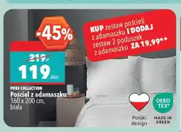 Biedronka Pościel z adamaszku Pure Collection 160x200 cm biała oferta