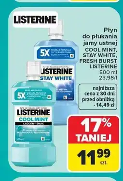 Carrefour Płyn do płukania jamy ustnej Listerine Stay White oferta