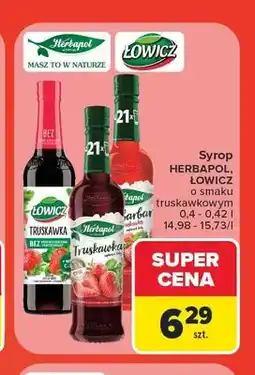 Carrefour Syrop Herbapol o smaku truskawkowym oferta