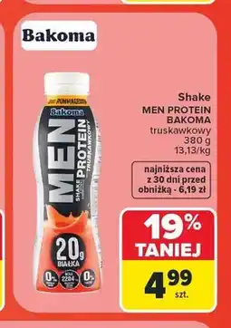 Carrefour Shake Men Protein Bakoma truskawkowy oferta