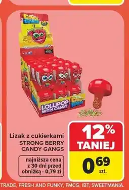 Carrefour Lizak z cukierkami Strong Berry Candy Gangs oferta