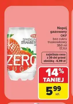 Carrefour Napój gazowany OKF bez cukru truskawkowy oferta