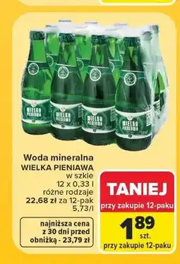 Carrefour Woda mineralna Wielka Pieniawa 12-pak oferta