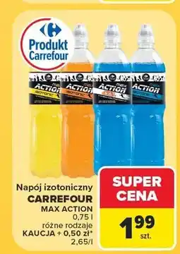 Carrefour Napój izotoniczny Carrefour Max Action żółty oferta