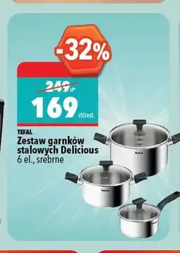 Biedronka Zestaw garnków stalowych Tefal Delicious oferta