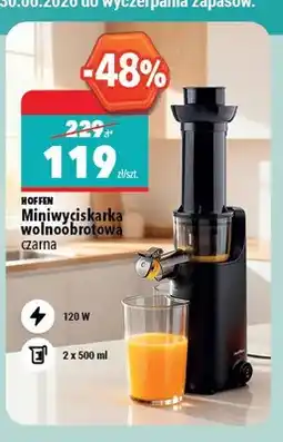 Biedronka Miniwyciskarka wolnoobrotowa Hoffen czarna oferta