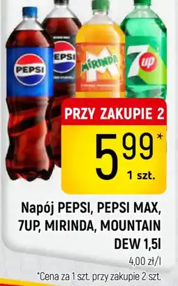 Delikatesy Piotruś Pan Napój Pepsi, Pepsi max, 7UP, mirinda, mountain dew oferta