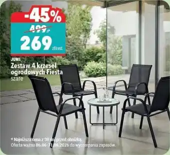 JUMI Zestaw 4 krzeseł ogrodowych Fiesta