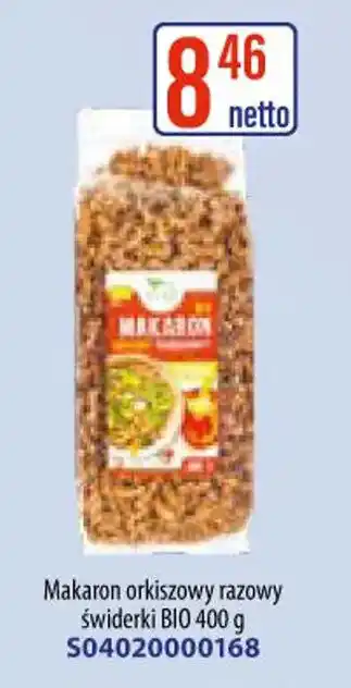 AT Makaron orkiszowy razowy świderki BIO oferta