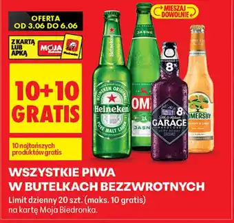 Biedronka Wszystkie piwa w butelkach bezzwrotnych oferta
