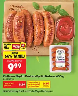Biedronka Kraina Wędlin Nature Kiełbasa Śląska z szynki oferta