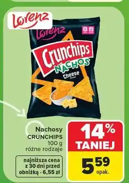 Carrefour Chipsy ser żółty Crunchips Nachos oferta