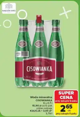 Carrefour Woda silnie gazowana szkło Cisowianka oferta