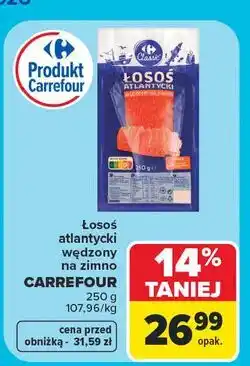 Carrefour Łosoś wędzony na zimno Carrefour Classic oferta