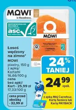 Carrefour Łosoś norweski wędzony w plastrach Mowi oferta
