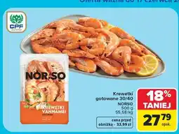 Carrefour Krewetki gotowane vannamei Norso oferta
