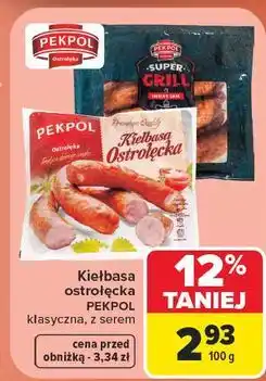 Carrefour Kiełbasa z serem Pekpol Super Grill oferta
