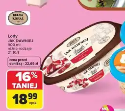 Carrefour Lody śmietankowe z wiśniami i sosem wiśniowym Bracia Koral Jak Dawniej oferta