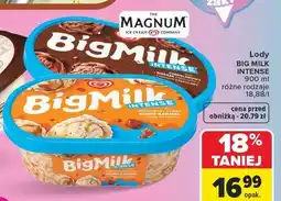 Carrefour Lody świeże mleko i czekolada intense Algida Big Milk oferta