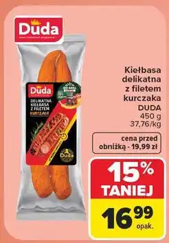 Carrefour Kiełbasa delikatna z filetem kurczaka Silesia Duda oferta