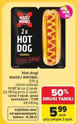 Carrefour Parówki hot-dog z bułką Madej & Wróbel oferta