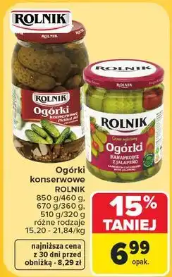 Carrefour Ogórki kanapkowe z jalapeno Rolnik oferta