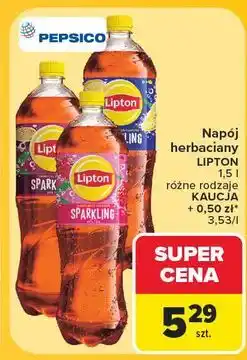 Carrefour Napój tropical Lipton Ice Tea Sparkling oferta