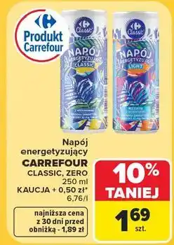 Carrefour Napój energetyzujący light Carrefour Classic oferta