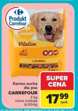 Carrefour Karma dla psa drób ryż Carrefour Companino oferta