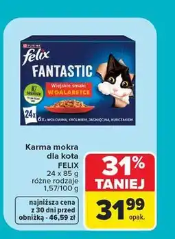 Carrefour Karma dla kota wiejskie smaki w galaretce Purina Felix Fantastic oferta