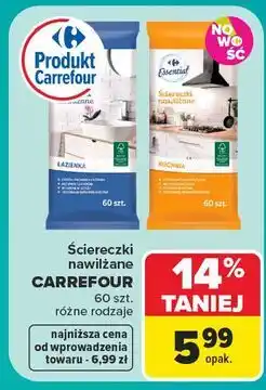 Carrefour Ściereczki nawilżane do kuchni Carrefour Essential oferta