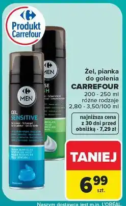 Carrefour Pianka do golenia fresh Carrefour Men oferta