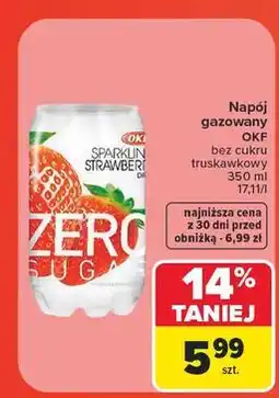 Carrefour Napój strawberry Okf Sparkling oferta