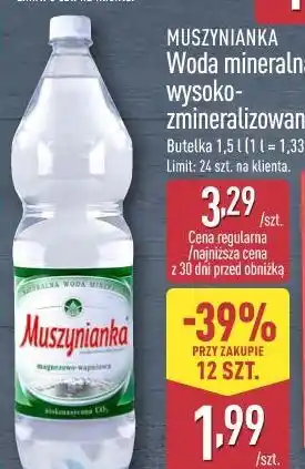 ALDI Muszynianka Woda mineralna wysokozmineralizowana oferta