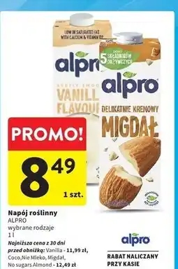 Intermarche Napój migdałowy bez cukru Alpro oferta