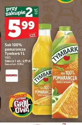 Topaz Sok 100% pomarańcza Tymbark oferta