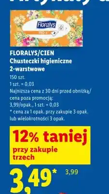 Lidl Chusteczki higieniczne 2-warstwowe Floralys Cien oferta
