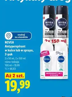 Lidl Antyperspirant w kulce Nivea 2-pak oferta