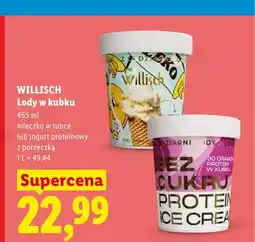 Lidl Lody w kubku Willisch mleczko w tubce oferta