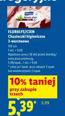 Lidl Chusteczki higieniczne 3-warstwowe Floralys Cien oferta
