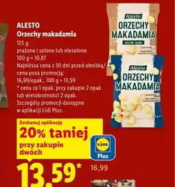 Lidl Orzechy makadamia prażone i solone Alesto oferta