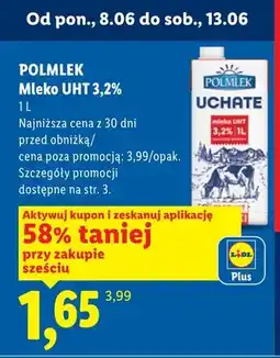 Lidl Mleko UHT 3,2% Polmlek oferta