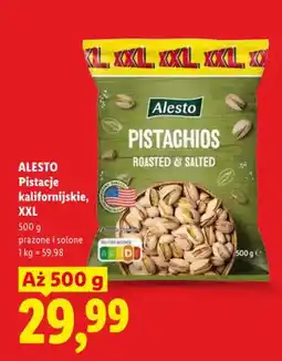 Lidl Pistacje kalifornijskie Alesto XXL prażone i solone oferta