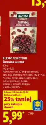 Lidl Żurawina suszona Alesto Selection oferta
