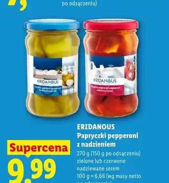 Lidl Papryczki pepperoni zielone nadziewane serem Eridanous oferta