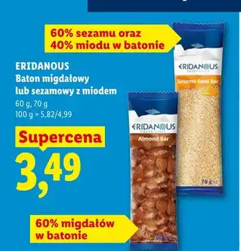 Lidl Eridanous Baton migdałowy lub sezamowy z miodem oferta