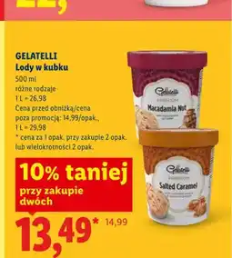 Lidl Lody w kubku Gelatelli Macadamia Nut oferta